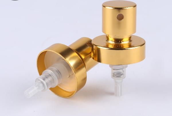 Gold Perfume Atomiser Pump , 18MM Aluminum Mist Sprayer For Perfume Bottles