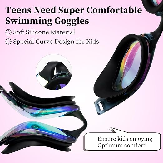 Anti-Fog UV Protection Hydrophobic Swimming Goggles for Universal Fit