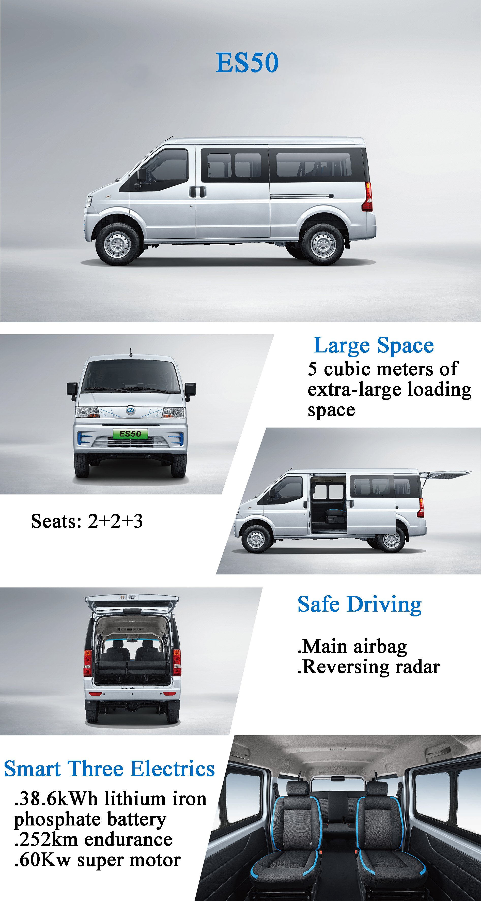 2024 RUICHI Electric Vans And Trucks 7 Passenger Vehicles ES50 Small Electric Vans