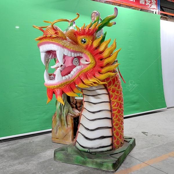 Diseño interactivo de paseo de dragón chino animatrónico personalizado y realista