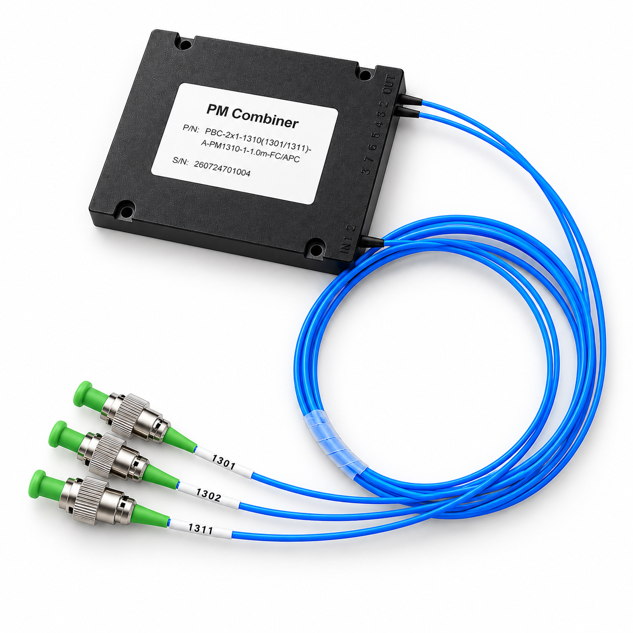 1310nm Polarization Maintaining Optical Combiner 2 Input 1 Output PM Combiner for Fiber Laser Systems