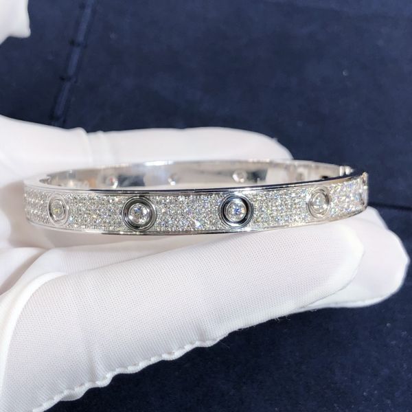 Popular Beautiful Gorgeous Factory Made 18k Car Tier Yellow/White/Rose Gold And Natural Diamonds LOVE Bracelet