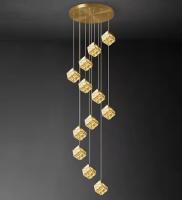 Éclairage décoratif du hall d'hôtel de luxe Lumières suspendues Lumières linéaires Grandes longues Escaliers au plafond élevé Lumières de cristal à LED