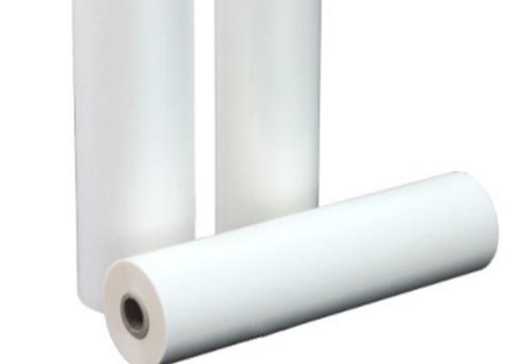 Anti-peeling PET/EVA thermal responsive film with dual surface optical elements.