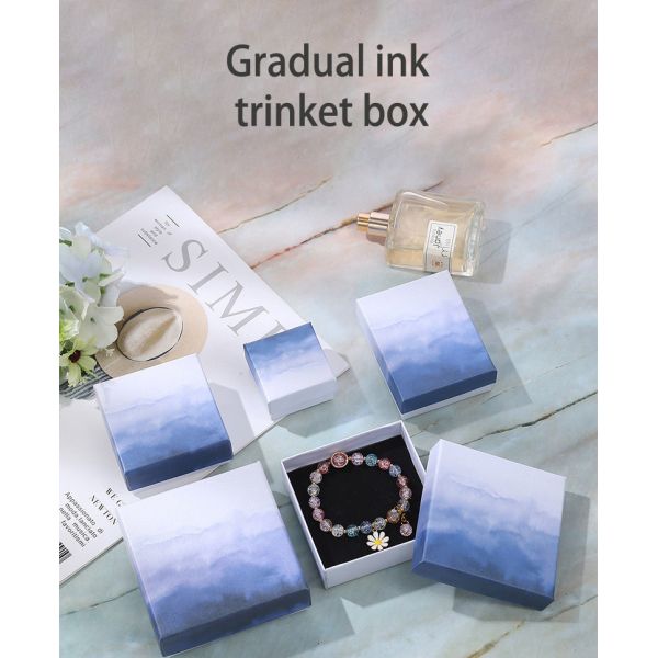 Роскошный градиентный красочный ювелирный набор упаковки коробка для кольца ожерелье сережки браслет