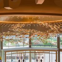 Décoration en forme de poisson sur mesure département des ventes table de sable chandelier créatif modélisation centre commercial restaurant chaud restaurant lampes d'ingénierie non standard