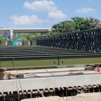 Temporary Steel Bridge / Half Through Truss Bridge Painted Or Galvanized Surface Finish