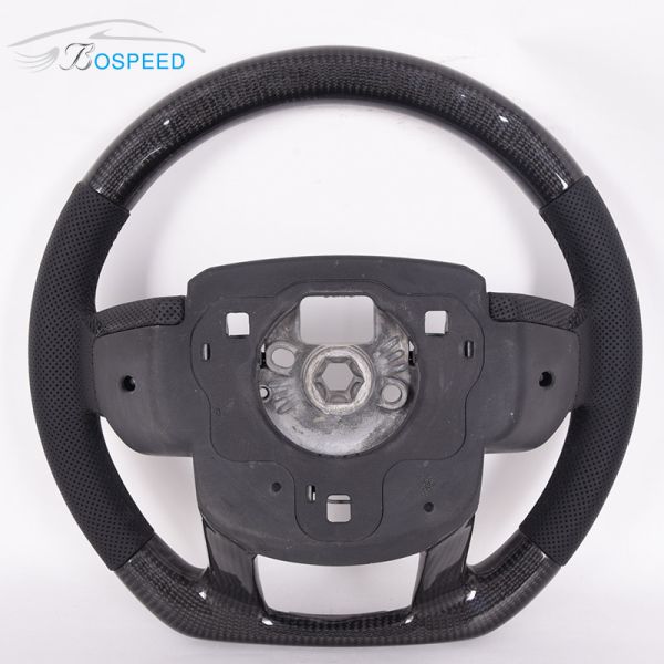 Black Carbon Fiber Land Rover Steering Wheel Alcantara Matte Black