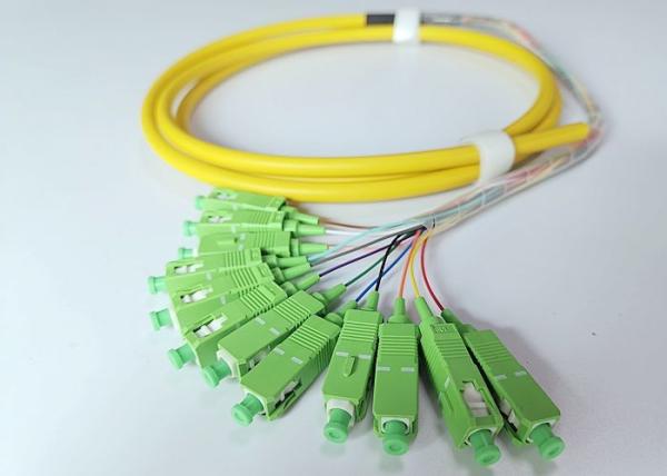 Machine Polishing 12F Fiber Optic Pigtail 0.9mm G657A1 Distribution Cable
