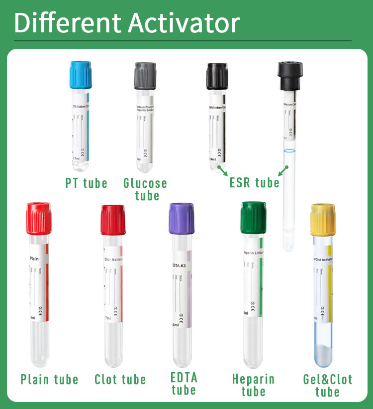 Medical Hospital Glass PET Disposable 1-5ml Test Tube With 3.2% Sodium Citrate Vacuum Blood Collection Tube