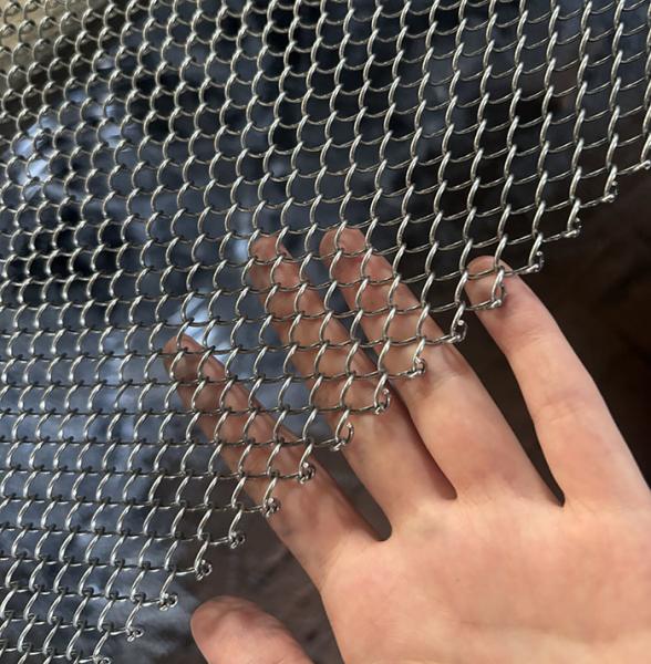Custom Aluminum Stainless Steel Chain Link Mesh 1mm-1.5mm Diameter