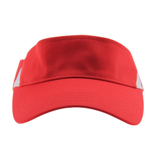 Summer Red Polymesh Personalized Sun Visor Hats With Adjustable Closure
