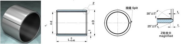 Slitted Type PTFE Flanged Bearing Carbon Steel Tin Plating