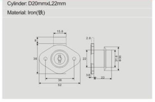 Никель покрыл замки шкафа и ящика, дверь шкафа D20*L22mm и замки ящика