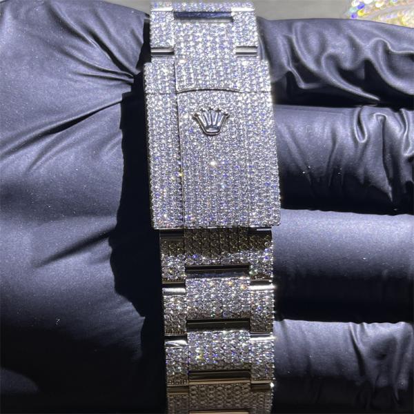 Round Brilliant Cut Moissanite Watch Rolex