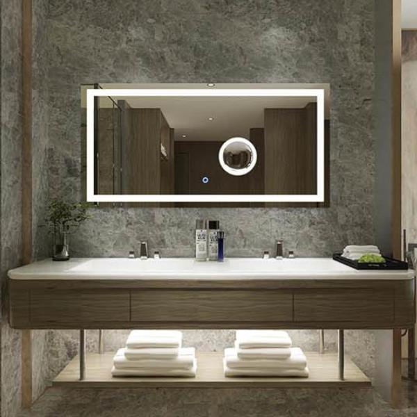 5mm LED Round Bathroom Mirror Silver LED Illuminated Bathroom Mirror 3000K - 6000K