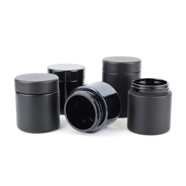3Oz Childproof Glass Jar With Lid Dried Flower Glass Stash Jar Black UV Glass Jars