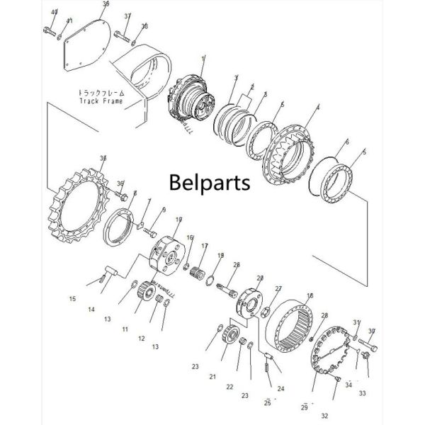 Шестерня Ассы паука уровня 2 уровня 1 планетарная разделяет, Ассы несущей коробки передач перемещения 207-27-00371 ПК360-7 1-ый 2-ой