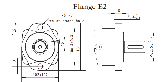 2 Bolt A Flange Hydraulic Motor 31.75mm Cylindrical Shaft  7/8-14 UNT O-RING