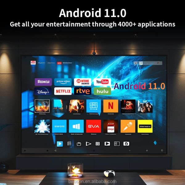 Portable Smart Projector Fire 501 model 200 ANSI Lumens Adjustable Stand Built-in Bluetooth 5.2 and Speaker Mini Android 11
