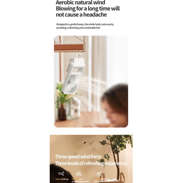 Desktop Handheld Hung Fan 3 Speed Quiet Cooling Sample Available For Home Office Travel