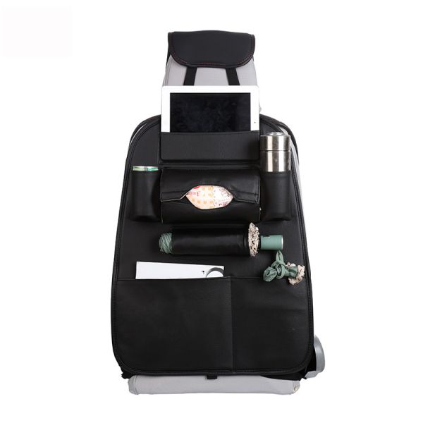 Multi Pocket Durable Foldable Car Trunk Organizer Leather Material Easy Clean