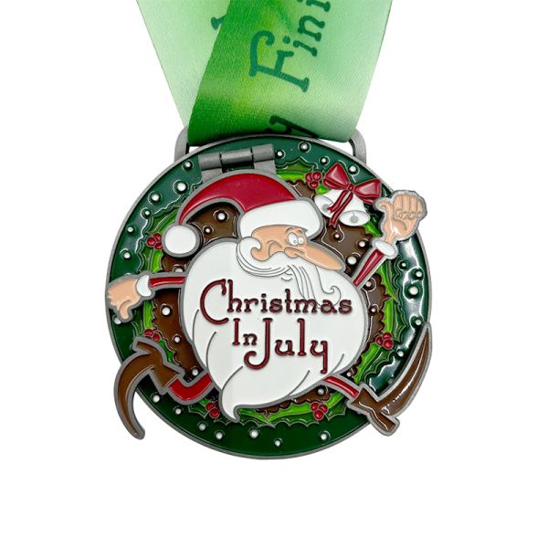 Июльские рождественские медали за бег в марафон Премия финишера марафона Медаль Flip Top