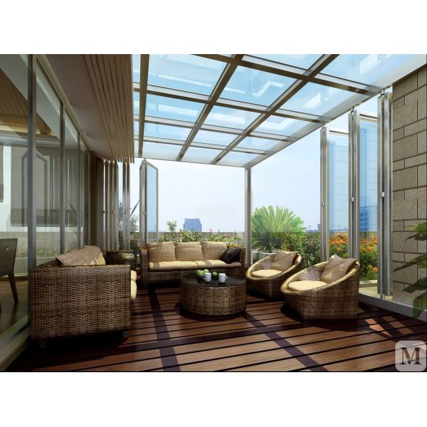 1.4mm Small Sunroom Aluminum Frame Prefabricated Glass House