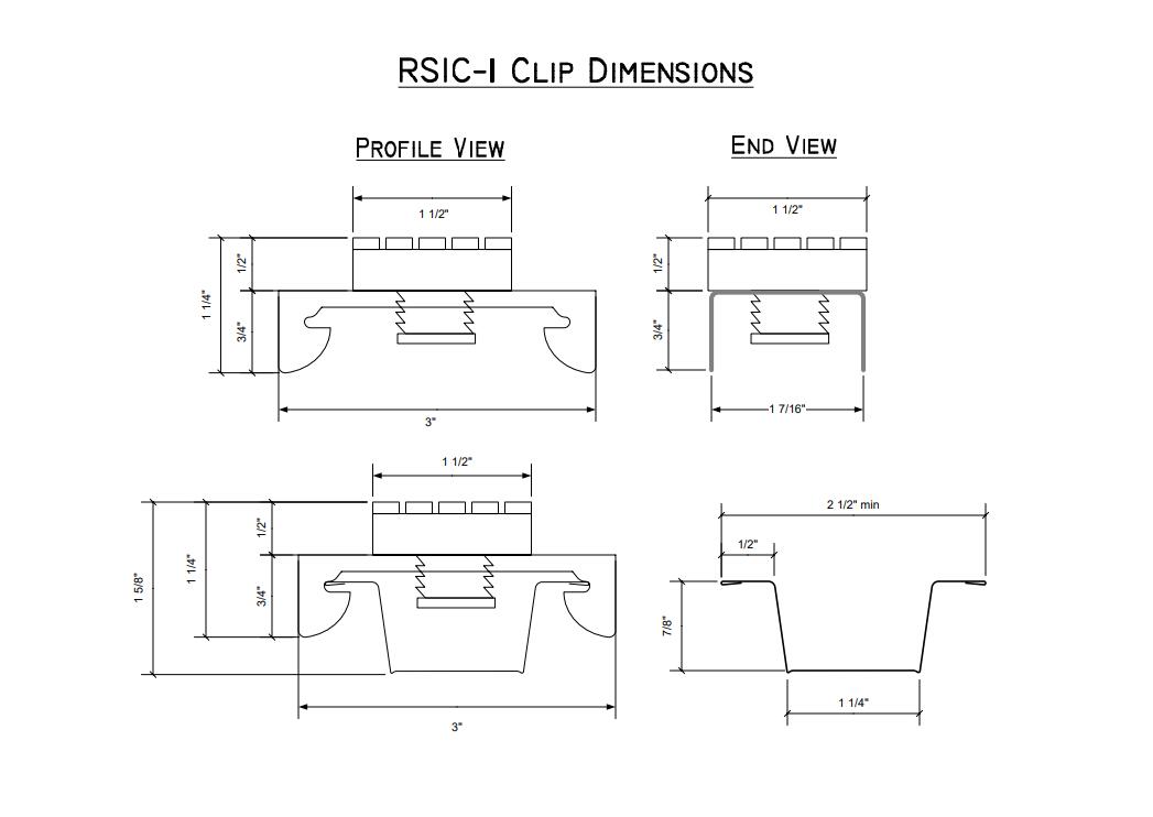 Blue RSIC-1 Resilient Sound Isolation Clips 3MM 36LBS Decoupling Clips