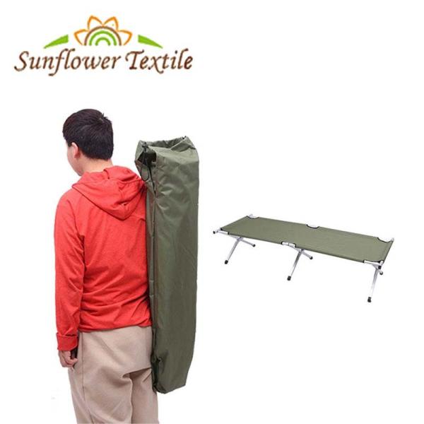 verde dobrável de pano da cama de acampamento 600D de 190x64x42cm Oxford militar para adultos