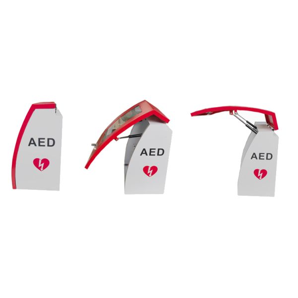 Всеобщий красный изогнутый потревоженный шкаф AED держателя стены для освещения