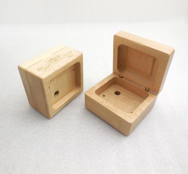 Small Natural Wooden Jewelry Box Hinged DIY Blank