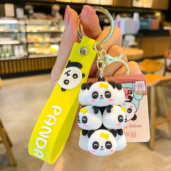 2 шт. черная белая панда и розовая свинья ключевая цепочка заклинания для женщин дети рюкзак каваи аксессуары