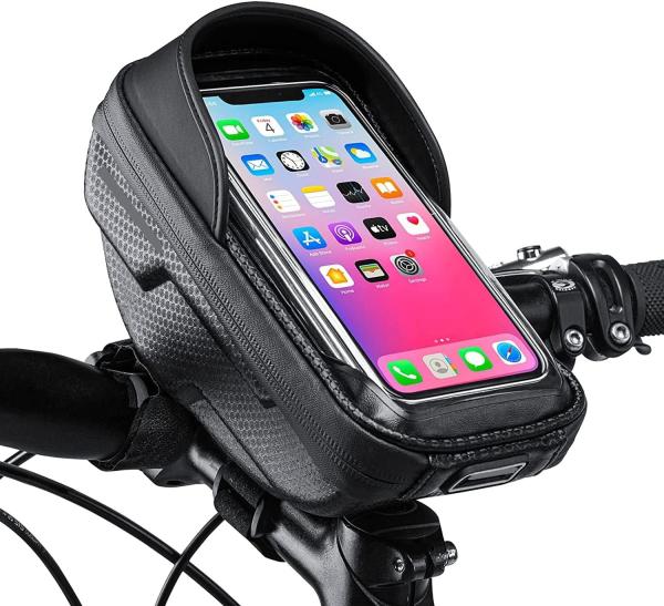Bike Phone Mount Bag Bike Front Frame Handlebar Bag Waterproof Bike Phone Holder Case Bicycle Accessories Pouch