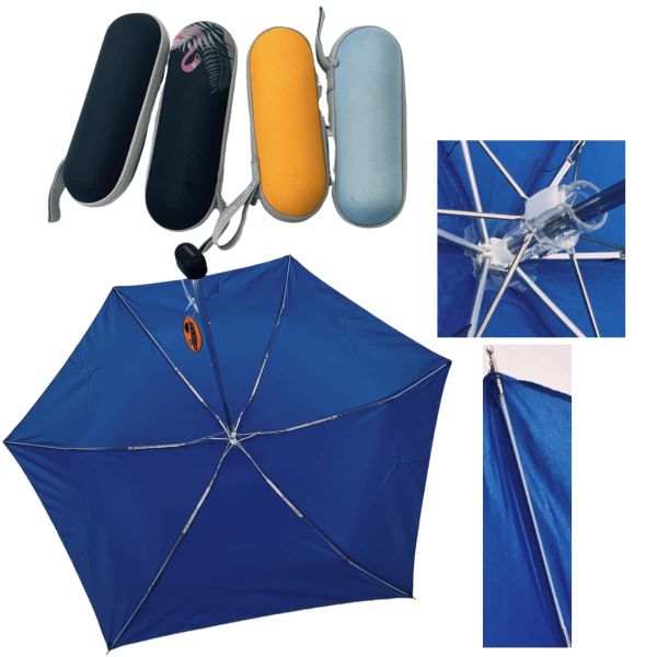 6 ребер Супер мини складной капсулы зонтик с логотипом оптом с чехлом
