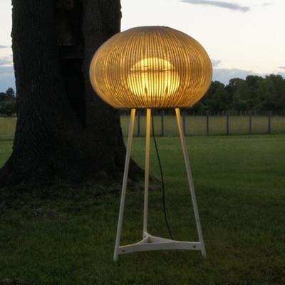 Modern Outdoor Rattan Floor Lamp IP44 Waterproof For Hotel Decoration