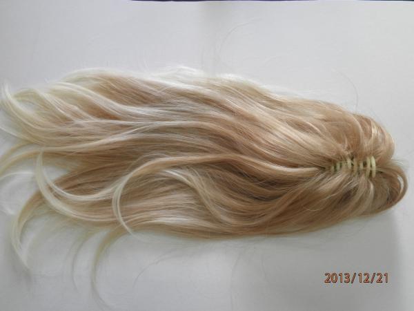 Long Blonde Clip In Ponytail Hair Pieces Silky Straight No Tangling
