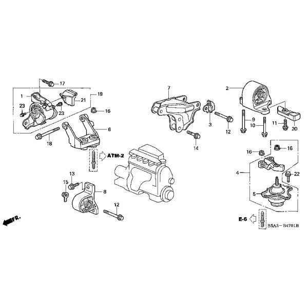 50805-S5A-023 50810-S5A-013 Car Engine Mounting 50820-S5A-A04 50840-S5A-980 For CIVIC VII