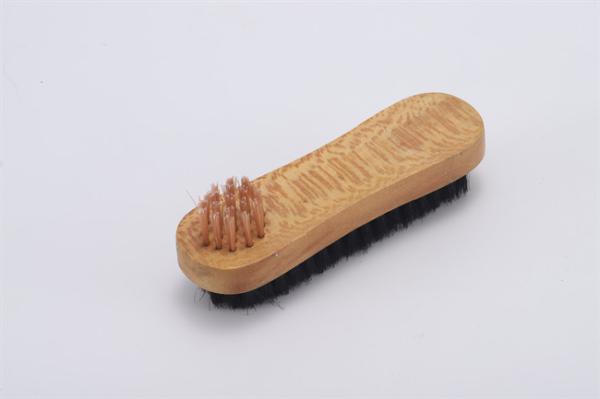 brown boot shoe brush cleaning Wooden Handle Horsehair Pighair PP Bristle Polishing Brush Size Bristle Length