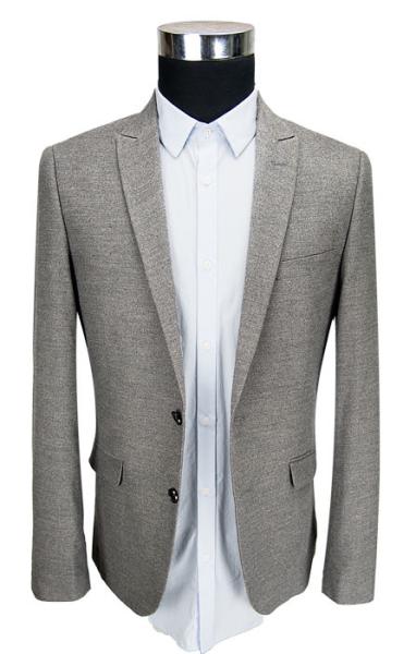 Office Mens Knit Blazer Casual Slim Fit Knit Fabric Blazer Grey Color