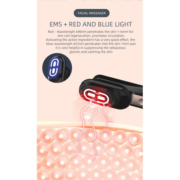 Multifunctional Electric Massage Comb Smart EMS Vibration Red Blue Light Face Body Skin Care Hair Growth