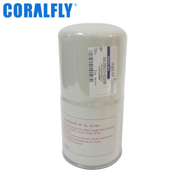 Фильтр Lube фильтра для масла DOOSAN 65.05510-5020B для оборудования экскаватора