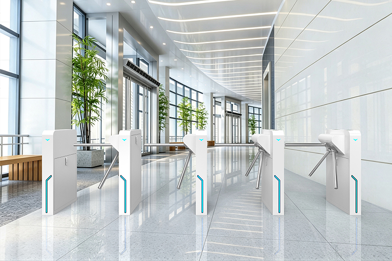 Semi Automatic Tripod Turnstile Gate Face Recognition QR Code Scanner Pedestrian Access Control System for Stadium Factory