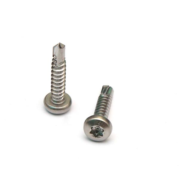 SS 316 Stainless Steel Self Drilling Wood Screws Pan Head Torx Star Recess Socket
