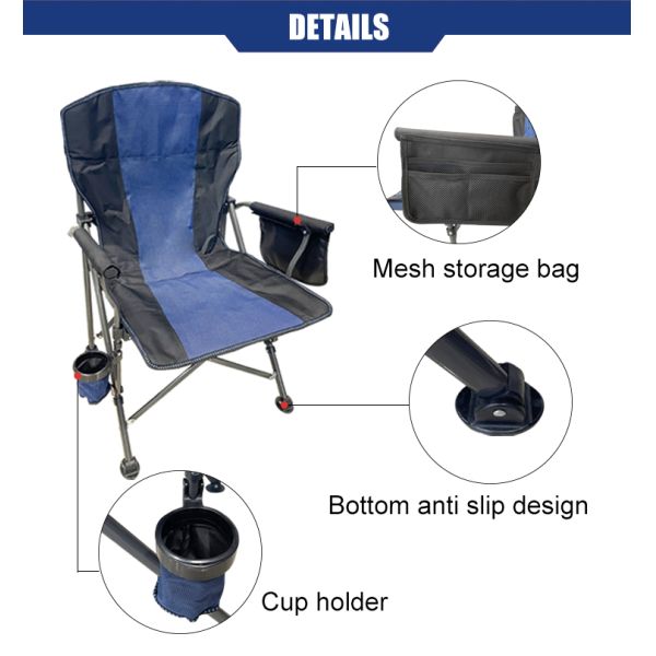 56*52*95cm Portable Folding Camping Chair Waterproof Oxford Cloth With Storage Bag