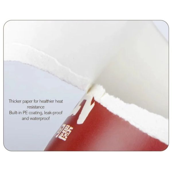 8-16oz Compostable Customized Logo Tea Cup with Plastic Free Paper Cup and Custom Logo
