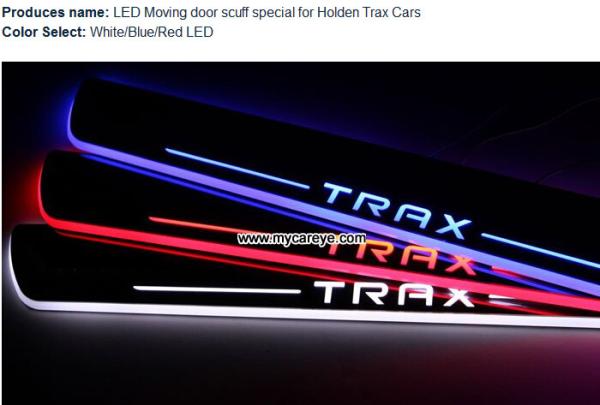Holden Trax Car accessory stainless steel scuff plate door sill plate lights LED