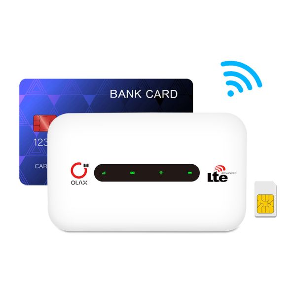 Маршрутизатор портативное мобильное WiFi 150mbps модема 4G Sim белое для на открытом воздухе OLAX MT20