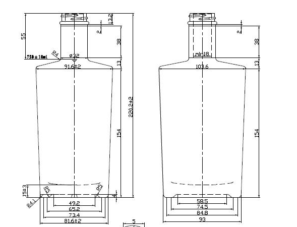 бутылки джина 375ml 1000ml максимум овала 202mm бутылки джина стеклянной квадратный