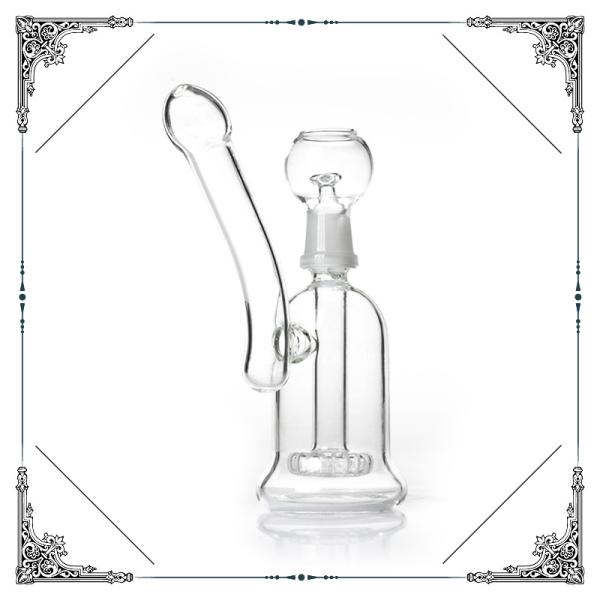 Mini Borosilicate Glass Water Bubbler Showerhead Percolator With Glass Nail